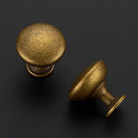 Ravinte 1 Pack Antique Brass Round Zinc Cabinet Knobs for Kitchen Bathroom Closet Dresser Cabinets