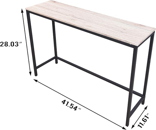 HOMERECOMMEND Console Table for Entryway Narrow Sofa Tables Rustic Narrow Entrance Table Front Door Console Table Accent Table for Living Room Entryway Corridor Hallway Natural Wood Color
