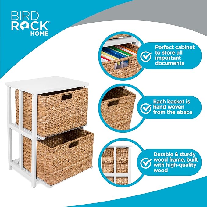 BIRDROCK HOME Havana 2 Tiered File Cubby with Wood top (Natural)