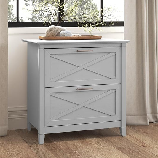 Bush Home Key West 2 Drawer Lateral File Cabinet in Cape Cod Gray, Document Storage for Home Office, Accent Chest with Drawers