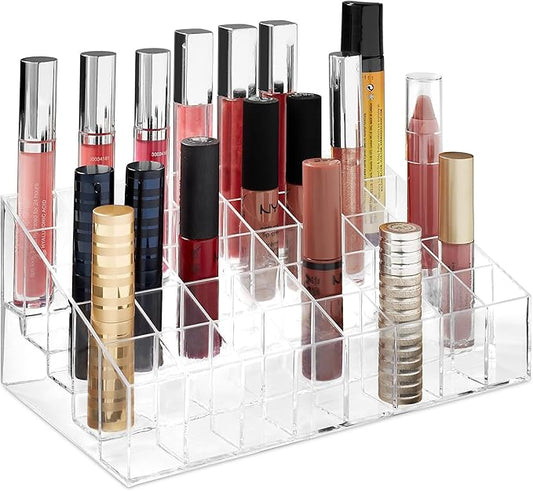 Casafield 40 Slot Acrylic Lipstick & Makeup Organizer - Cosmetic Display Case - Clear