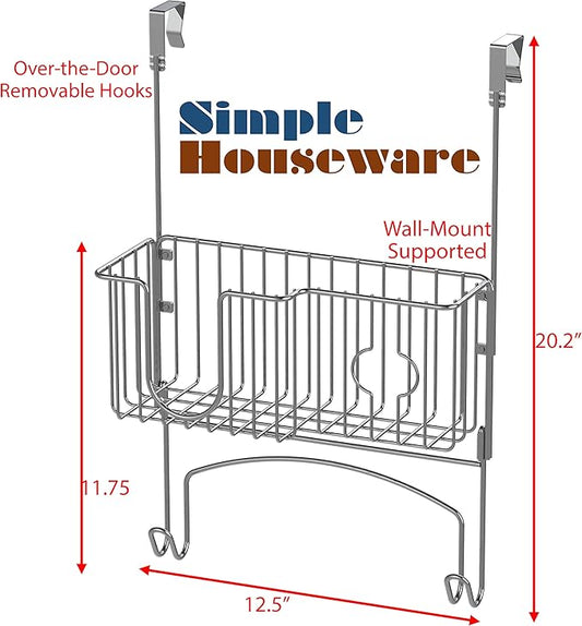 Simple Houseware Over-The-Door/Wall-Mount Ironing Board Holder, Chrome