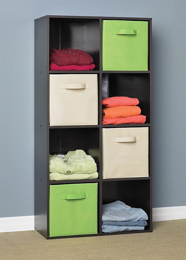 ClosetMaid Cubeicals 8 Cube Storage Shelf Organizer Bookshelf, Stackable, Vertical or Horizontal, Easy Assembly, Wood, Espresso Finish