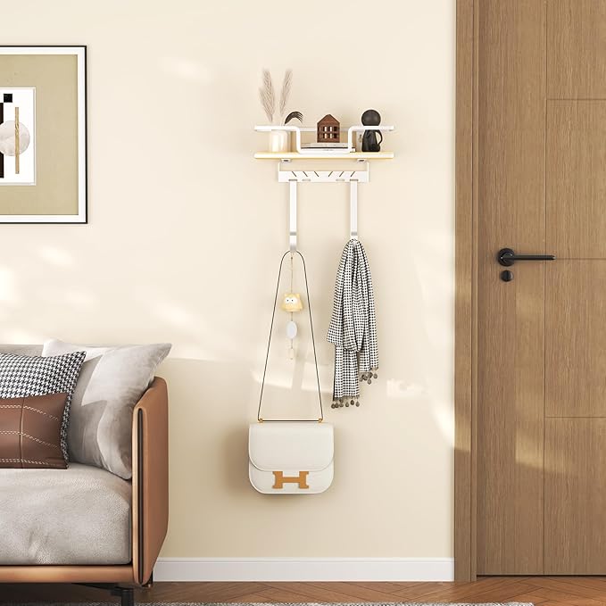 efluky Ironing Board Hanger Wall Mount, Ironing Board Holder Organizer for T-Leg & Y-Leg Ironing Boards, Space Saving Laundry Storage Rack, Black