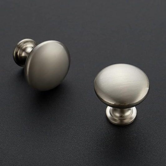 Ravinte 3 Pack Brushed Nickel Round Zinc Cabinet Knobs for Kitchen Bathroom Closet Dresser Cabinets