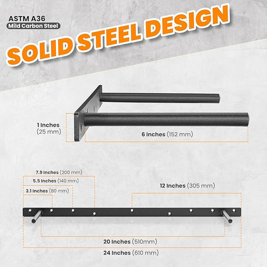 BATODA 24" Heavy Duty Floating Shelf Bracket (2 pcs) – Solid Steel Blind Shelf Supports - Hidden Brackets for Floating Wood Shelves - Blind Shelf Support - Shelving Mounting Hardware Included(Pack 2)