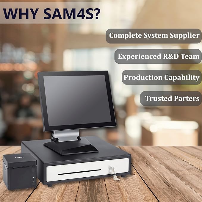 SAM4s 16" "Stainless Steel" Front Heavy Duty Black POS Cash Drawer with 5Bill/5Coin