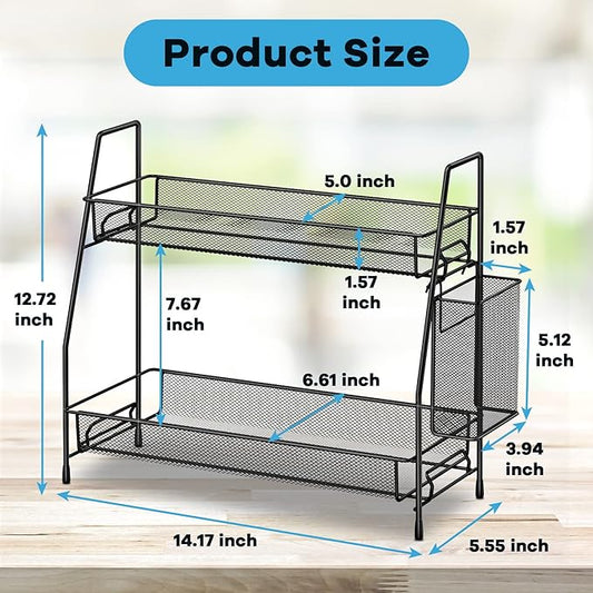 Bathroom Organizer Countertop, Spice Rack Organizer for Cabinet,Bathroom Counter Organizer, Kitchen Countertop Organizer (Pack of 2)
