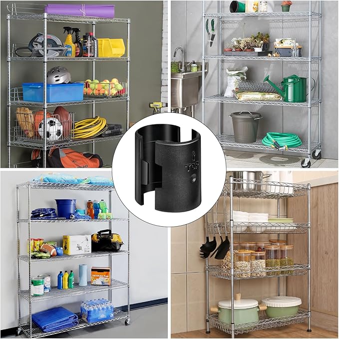 200 Pack Wire Shelving Shelf Lock Clips, 1 Inch Wire Shelf Clips for Post Shelving, Shelving Sleeves Replacements for Wire Shelving System (100 Pairs)