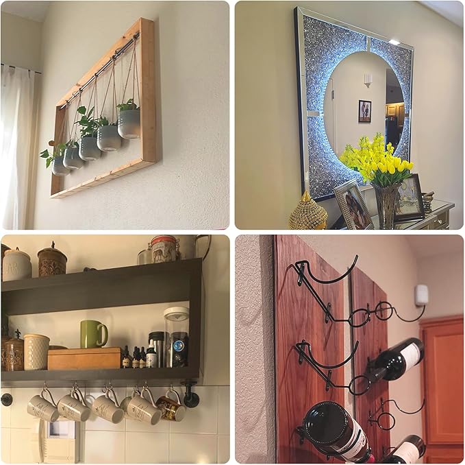 16"-6 Pairs French Cleat Hanger,Z-Hanger Picture Hanging Kit,Wall Mounting Brackets Cleat Picture Hanger Kit Z Bar Clips for Hanger Supports 60 lbs,Z Bar Hanger for Pictures,Mirrors,and Art