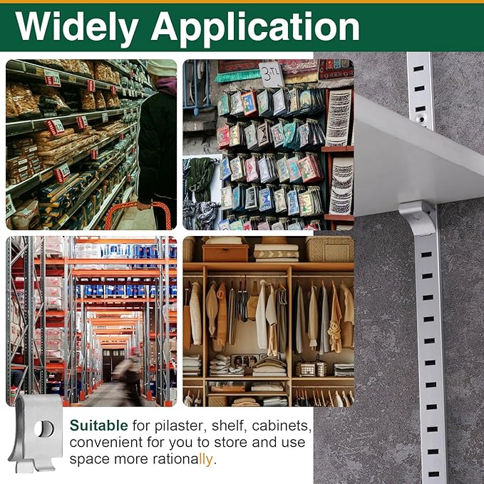 Mrdilla 30Pcs Metal Cabinet Shelf Clips, Adjustable Shelf Brackets for Kitchen Cabinets, Bookcases, and Furniture