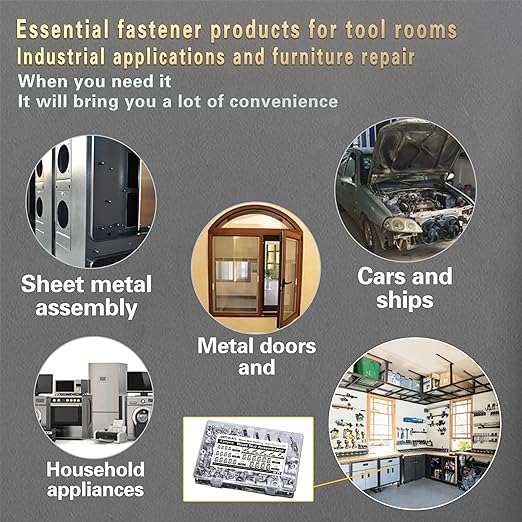Pressure Rivet Nut Tool Kit Aluminum, 430Pcs Metric Rivet Nut Combination (M8/M6/M5/M4/M3), Suitable for Furniture, Decoration, Automotive, Marine and Industrial Applications