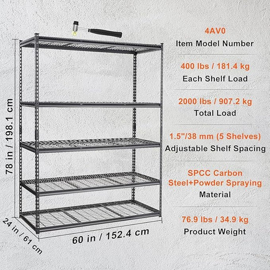 Towallmark Heavy Duty Storage Shelves 48 * 18in - Storage Shelves, Heavy Duty Storage Shelves, Metal Storage Utility Rack Shelf Unit, Easy Assemble Garage Storage Shelving