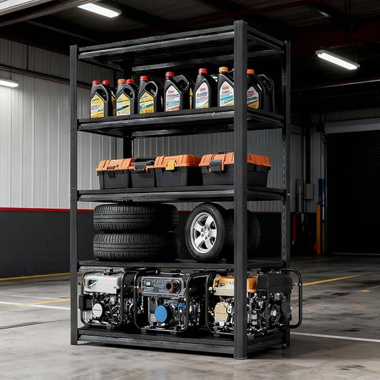 Garage Shelving, Heavy Duty 5-Tier Adjustable Storage Rack, Steel Shelving,3000 lbs Capacity, Industrial Shelves for Heavy Tools and Equipment (5-Tier 72" H x 36" W x 18" D)