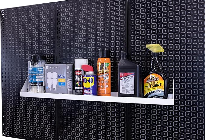 OmniWall 4"x32" Impact Shelf for Wall Storage On The Metal Pegboard System