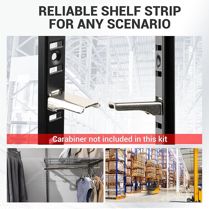 AP Black 8 Pcs 36 Inch Shelf Track Adjustable Shelf Track System Metal Pilaster Strip Shelf Standards