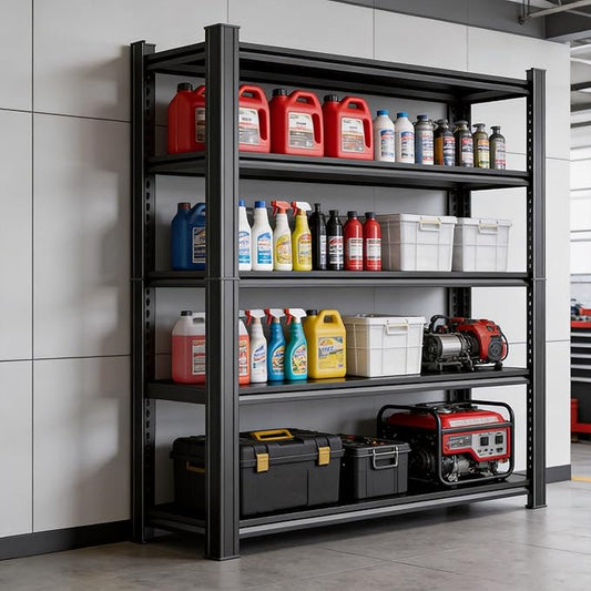 Metal Garage Shelving Unit, Heavy Duty Adjustable Storage Shelves, Steel Shelving, 3000 lbs Capacity Shelves for Heavy Tools and Equipment, 5 Tier, 35.4" Wx 17.7" Dx 71.2" H