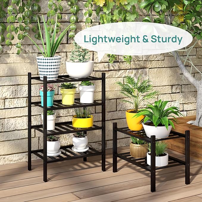 Black Small Shoe Rack for Entryway,2-Tier Bamboo Shoe Organizer for Hallway Closet, Free Standing Shoe Racks for Indoor Outdoor