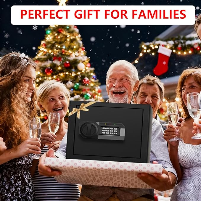 1.3 Cuft Safe Box Fireproof Waterproof, Digital Security Safes for Home Use Fire and Water Proof with Combination Lock, Alarm System and Removable Shelf, Anti-Theft Document Safes For Money, Jewelry