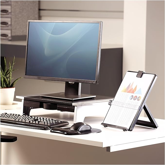 Fellowes Letter Sized Non-Magnetic Copyholder, Black (21106), 7.38 x 10.13 x 11.25 inches