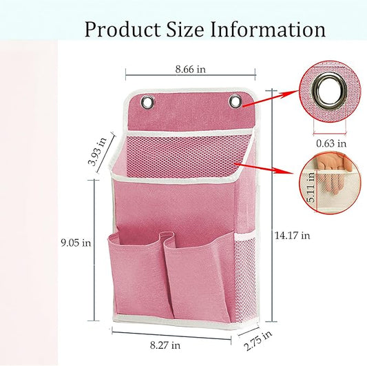Hanging Basket for Organizing, Wall Organizer with Pockets and Over The Door Organizer,Can for Home, Closet, Office and Camper (2 Pink)