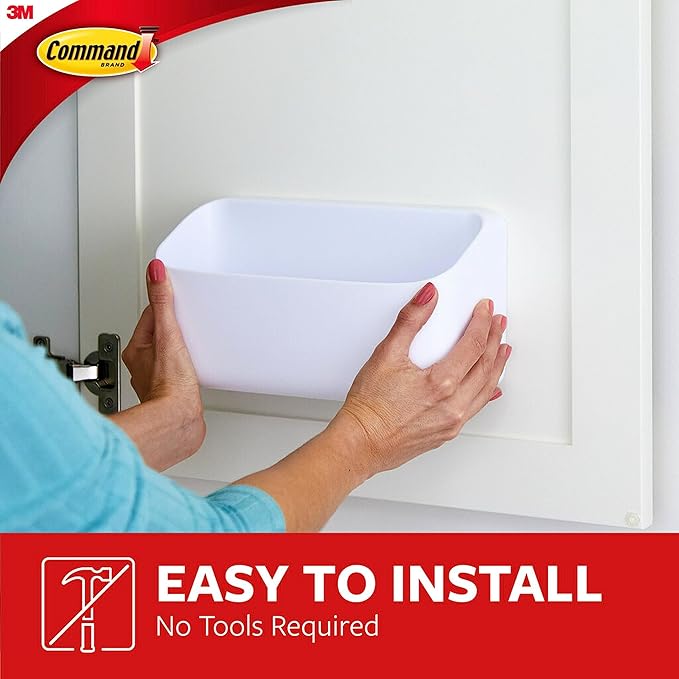 Command 10 Lb Large Organizing Caddy with 4 Strips, 9.91" x 3.38" x 5.15", Heavyweight Damage-Free Hanging for Organizing Cleaning Supplies, Closet, and Pantry
