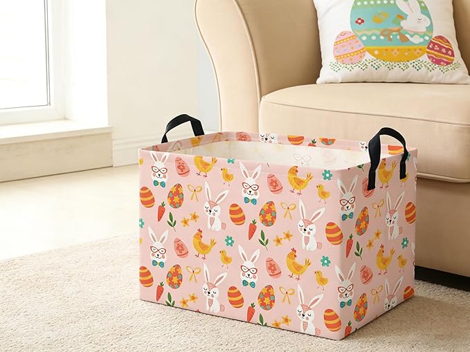 Rectangle Easter Baskets Kids Baskets Cute Storage Bin Organizer Box for Room Decor Gift Basket