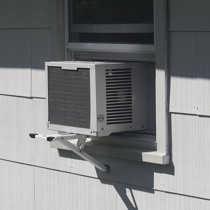 Air Conditioner Support Bracket - Heavy Duty Window AC Mount, Supports Up to 10,000 BTU & 88 Lbs. (Pack of 2)