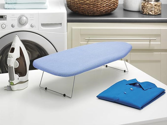 Whitmor Tabletop Ironing Board - Scorch Resistant Cover - Blue