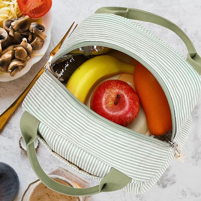 Bluboon Lunch Bag for Women Men Cute Corduroy Lunch Tote Bags Reusable Insulated Lunch Box Large Capacity Reusable Insulated Cooler for Work Picnic or Travel