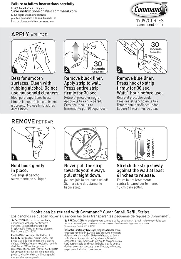 Command Small Clear Oval Hooks, 2 Wall Hook and 4 Strips, Damage-Free Hanging with Adhesive, No Tools Great for Hanging Home and Room Decor, Holds up to 1 lb