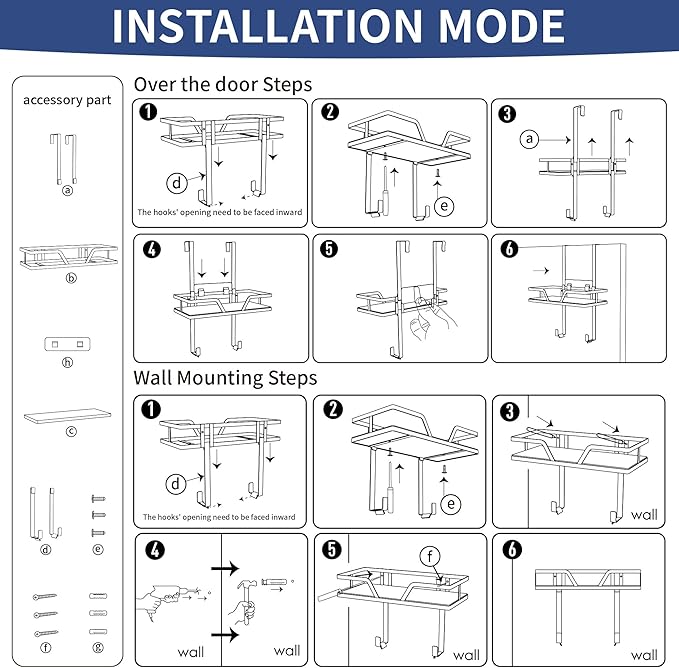 Ironing Board Hanger - Over The Door Ironing Board Holder Iron Holder Wall Mount, Laundry Room Organization and Storage for Iron, Steam & Supplies, Fits Up to 1.8 in Door
