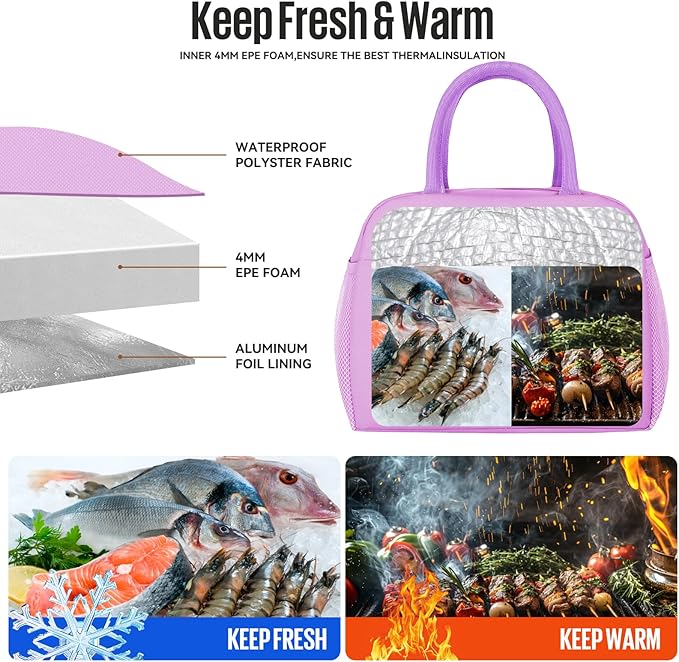 Lunch Bag Women/Men Lunch Box Women/Men (purple)