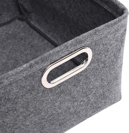 Felt Cat Toy Basket,Foldable Pet Toy Storage Bins with Handles, Pet Stuff Organizer for Indoor Cat,Kitten Toy Storage Bed for Organizing Cat Toys Treats Clothes and Accessories