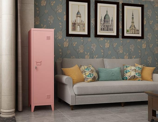 MIOCASA Metal Cabinet Home Office Storage Cabinets with Doors and Shelves Lockable File Cabinet Organizer Coat Lockers for Kids