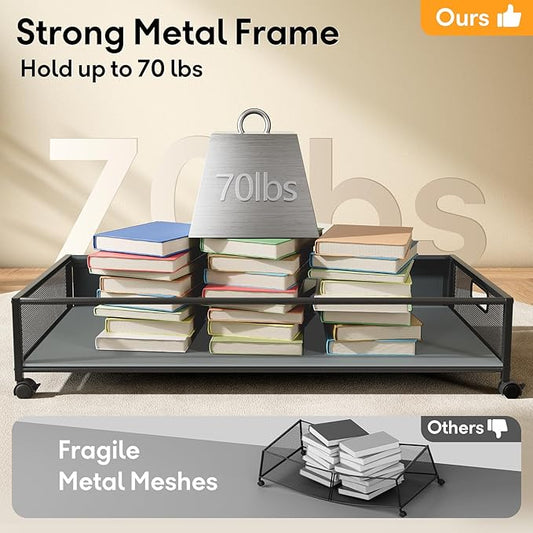 Under Bed Storage with Wheels,1 Pack Under Bed Storage Containers,Underbed Shoe Storage Bedroom