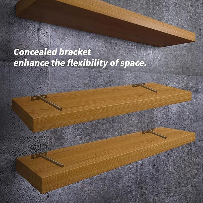 Antrader Solid Steel Matte Black Floating Shelf Brackets, 3-Inch Rustproof Blind Shelf Supports (Small), Screws and Wall Plugs Included for DIY Project Set of 4