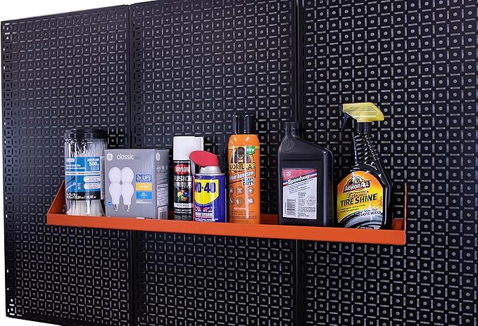 OmniWall 4"x32" Impact Shelf for Wall Storage On The Metal Pegboard System
