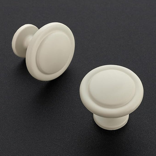 Ravinte 50 Pack 1-1/4 inch Kitchen Cabinet Knobs White Frosted Dresser Zinc Pulls Door Drawer Handles for Dresser Drawers