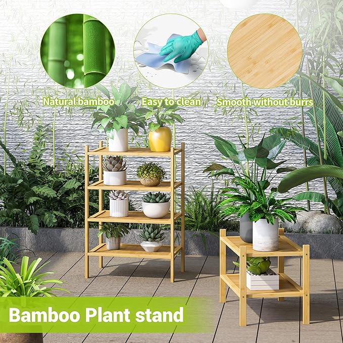 BMOSU 2-Tier Bamboo Small Shoe Rack Premium Stackable Shoe Shelf Storage Organizer for Hallway Closet Living Room Entryway Organizer(Natural)