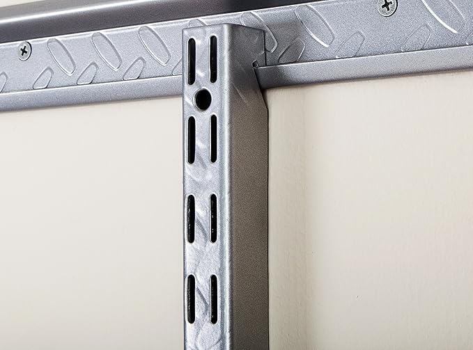 John Sterling HEAVYWEIGHT Diamond Plate Shelf Support System Adjustable Wall Standard, 75-inch, Platinum, 0201-75PM