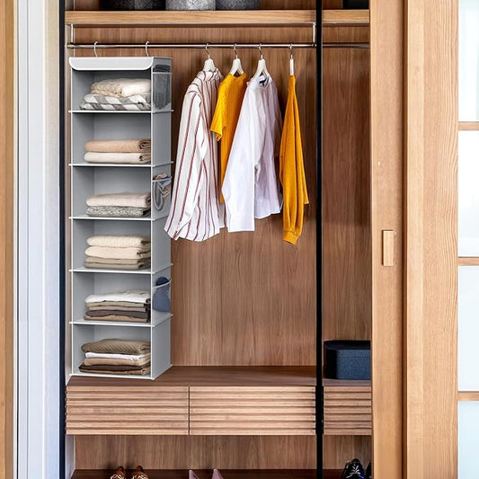 Simple Houseware 6 Shelf Hanging Closet Organizer, Gray