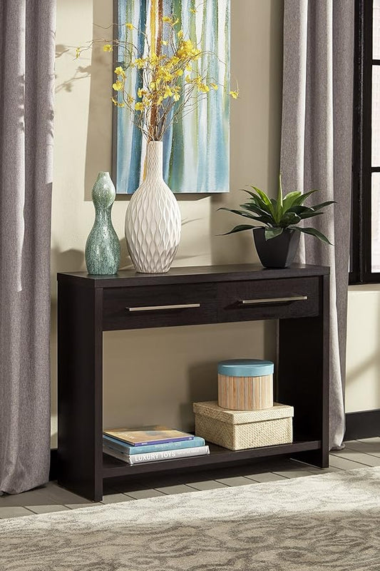 ClosetMaid 1662 Console Table with 2 Storage Drawers, Black Walnut