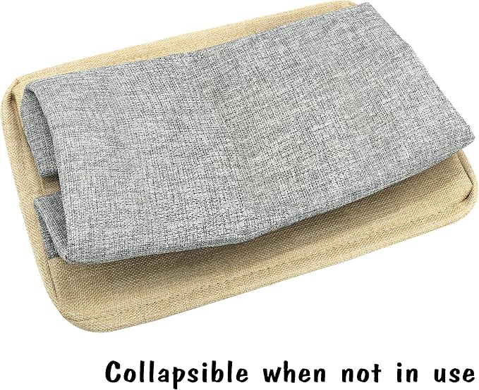 PET ARTIST Dog Toy Basket, Collapsible Dog Toy Bin Box with Comfortable Handles, Large Pet Toy Storage Basket Organizer for Accessories, Toys, Coat & Clothing, Blanket & Leash, Gray, 15"x11"x9"