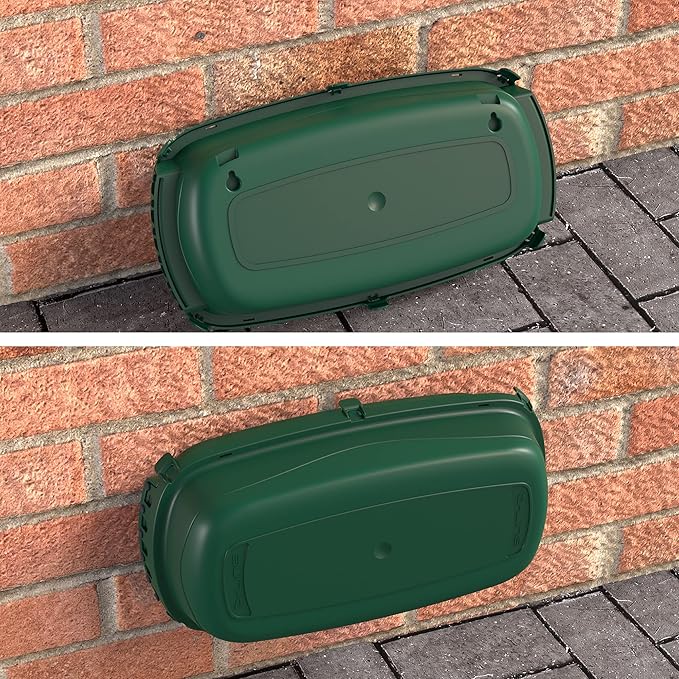 D-Line Weatherproof Electrical Box, Outdoor Extension Socket Box, IP54, 2X Entry and Exit Sections for Ease of Use - Green