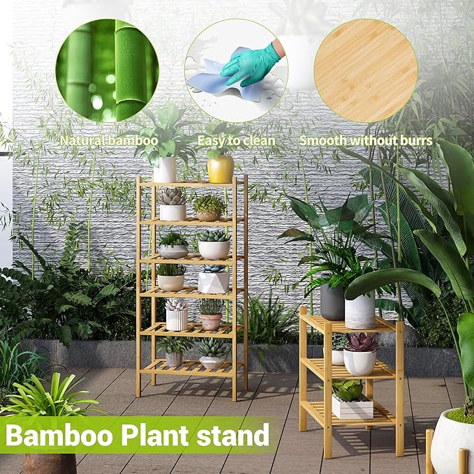 BMOSU 3-Tier Bamboo Small Shoe Rack Premium Stackable Shoe Shelf Storage Organizer for Hallway Closet Living Room Entryway Organizer (Natural Bamboo)