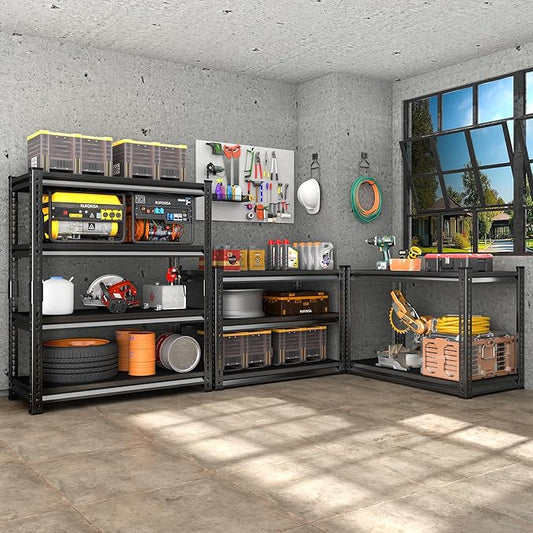 40" W Garage Shelving Heavy Duty,1800LBS Loads Metal Shelving Units and Storage,4-Tier Garage Storage Shelves Heavy Duty, Industrial Utility Shelves,40”W x 16”D x 72”H(Black)