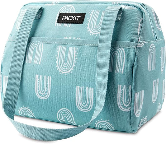 PackIt Freezable Hampton Lunch Bag, Desert Arch, Built with EcoFreeze Technology, Collapsible, Reusable, Zip Closure with Front Pocket and Shoulder Straps, Perfect for Tweens and Adults