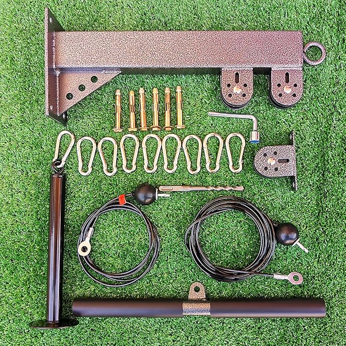 Fitness Wall Mount Pulley System, Weight Cable Pulley System for Gym, LAT Pull Down and Low Row Cable Machine, Cable Station Equipment