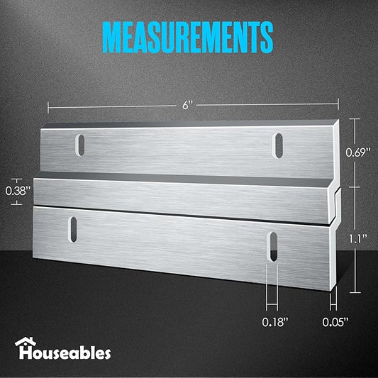 Houseables French Cleat Hanger, Mirror Hanging Kit, Mirror Hanging Hardware, Heavy Duty Picture Hangers, Mounting Bracket, Z Clips, Z Brackets for Wall Mounting, Aluminum, Metal, 50 LBS, 6 in, 3 Pair